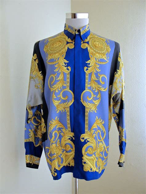 vintage versace medusa silk shirt|versace medusa shirt men.